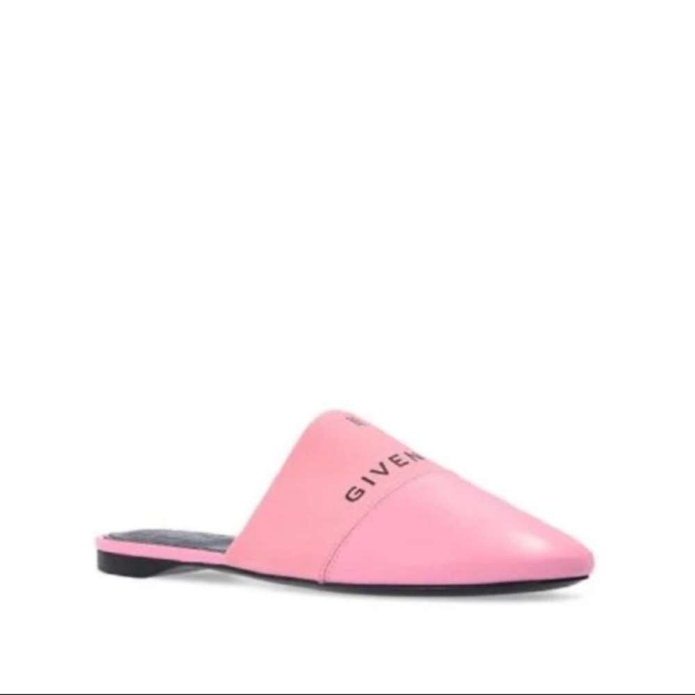 NIB $550 GIVENCHY Bedford Logo Mule in Pink - Size 37.5!